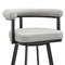 Armen Living Nolagam Swivel Bar Stool in Black Metal with Light Gray Faux Leather 840254335646 - alternate 4